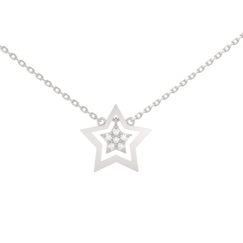 Колье из серебра с камнем Фианит фото, цены