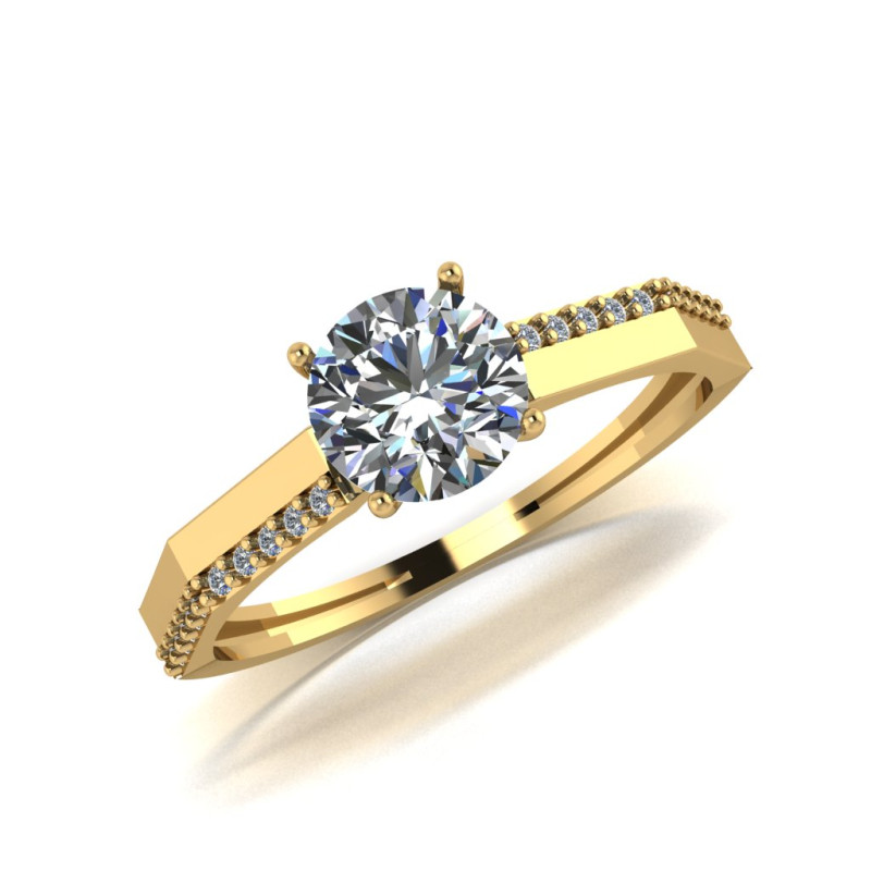 Кольцо из золота с камнем Фианит фото, цены