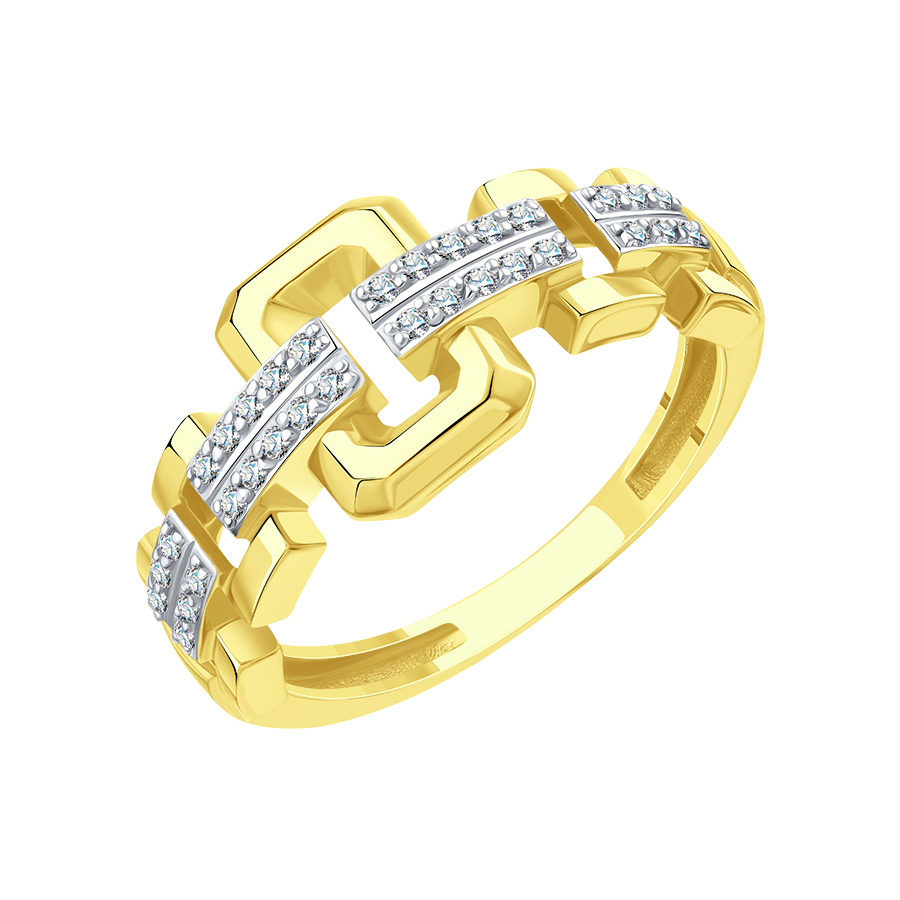 Кольцо из золота с камнем Фианит фото, цены