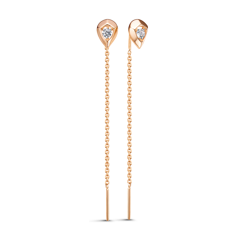 Продевки из золота с камнем Фианит фото, цены