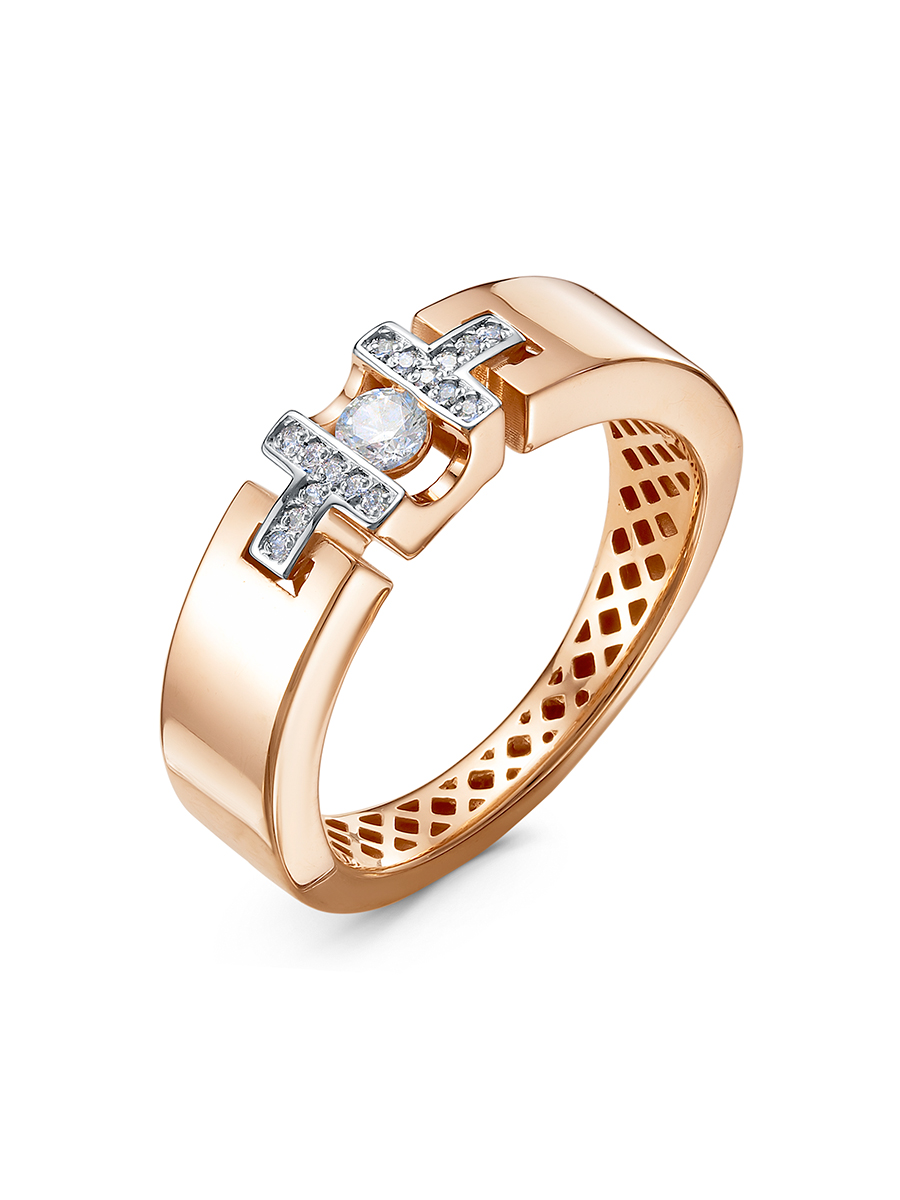 Кольцо из золота с камнем Фианит фото, цены