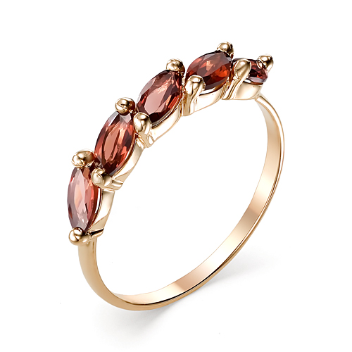 Кольцо из золота с камнем Гранат фото, цены