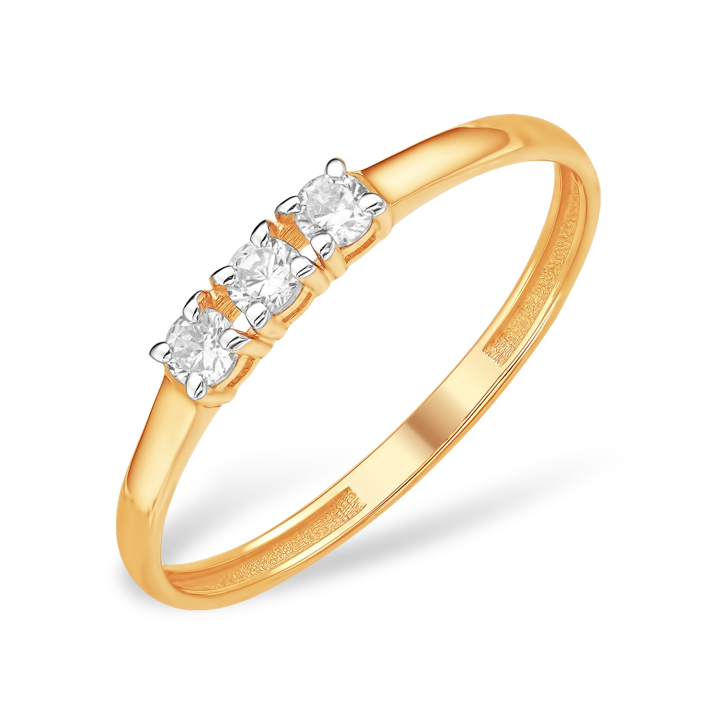 Кольцо из золота с камнем Фианит фото, цены