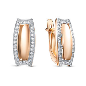 Серьги из золота с камнем Фианит фото, цены