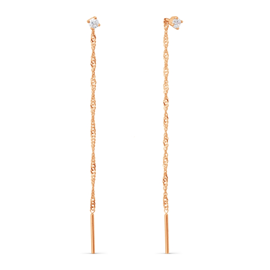 Продевки из золота с камнем Фианит фото, цены