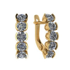 Серьги из золота с камнем Фианит фото, цены