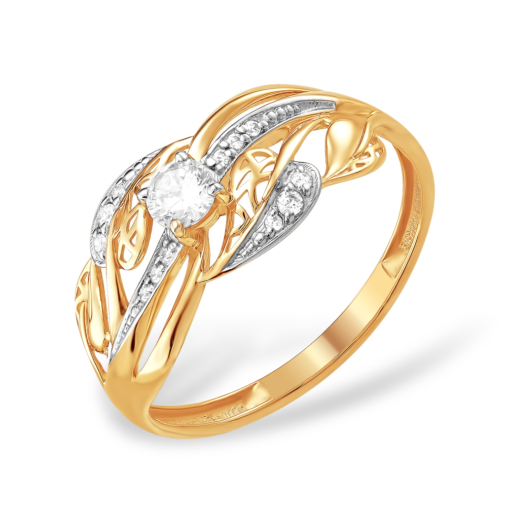 Кольцо из золота с камнем Фианит фото, цены