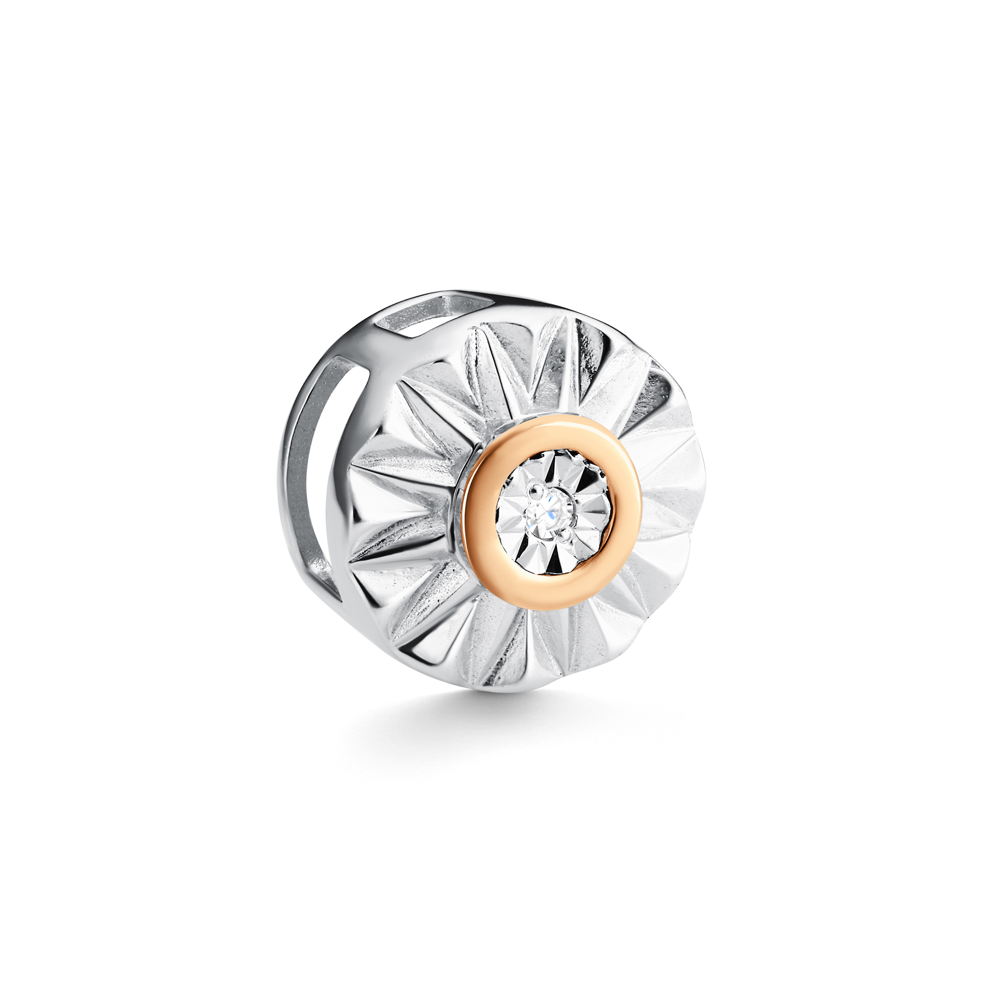 Подвеска из серебра с камнем Бриллиант, вставками золота фото, цены