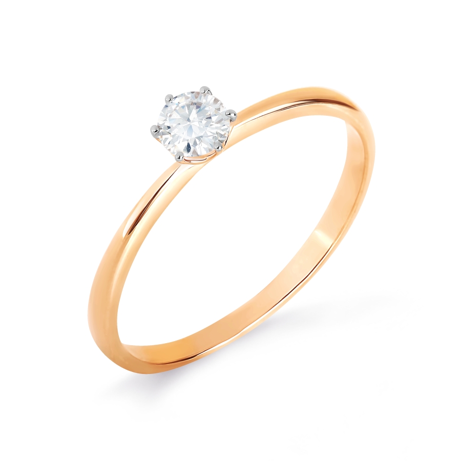 Кольцо из золота с камнем Фианит фото, цены