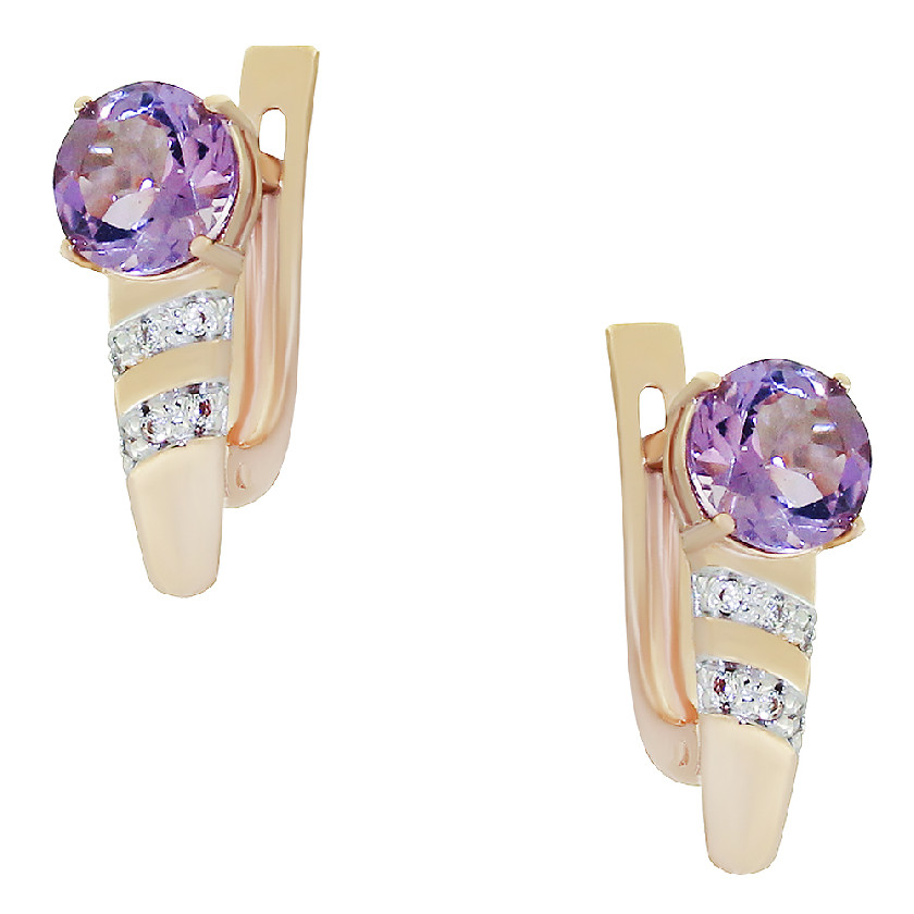 Серьги из золота с камнем Топаз, Фианит фото, цены