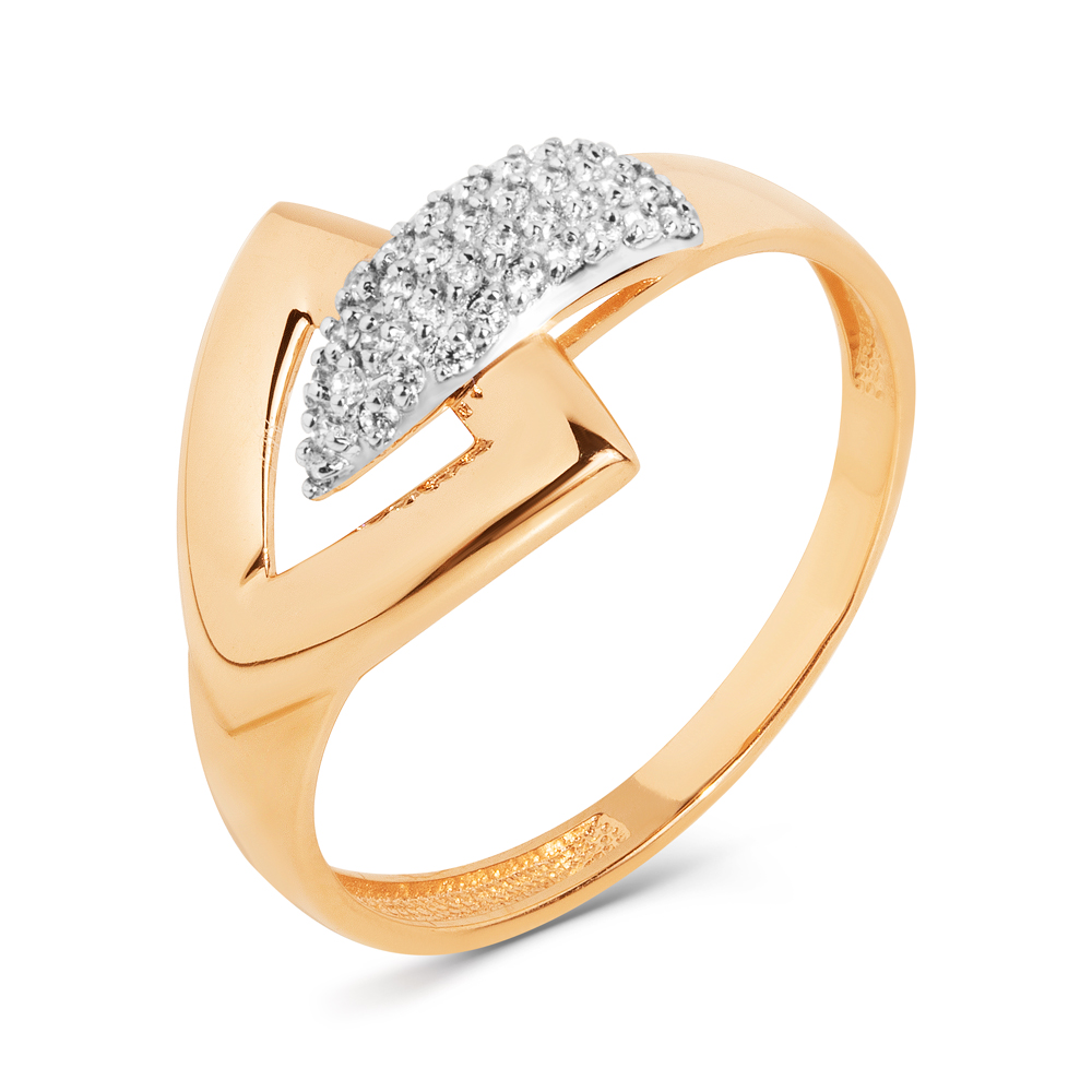 Кольцо из золота с камнем Фианит фото, цены