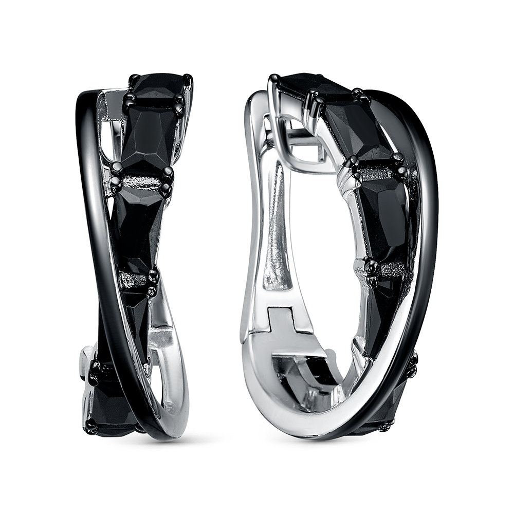 Серьги из серебра с камнем Шпинель фото, цены