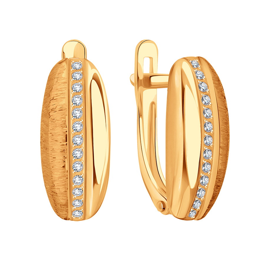 Серьги из золота с камнем Фианит фото, цены