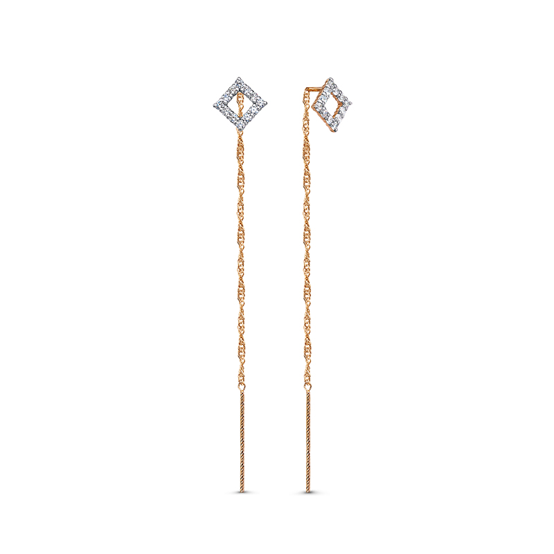 Продевки из золота с камнем Фианит фото, цены