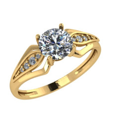 Кольцо из золота с камнем Фианит фото, цены