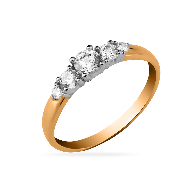 Кольцо из золота с камнем Фианит фото, цены