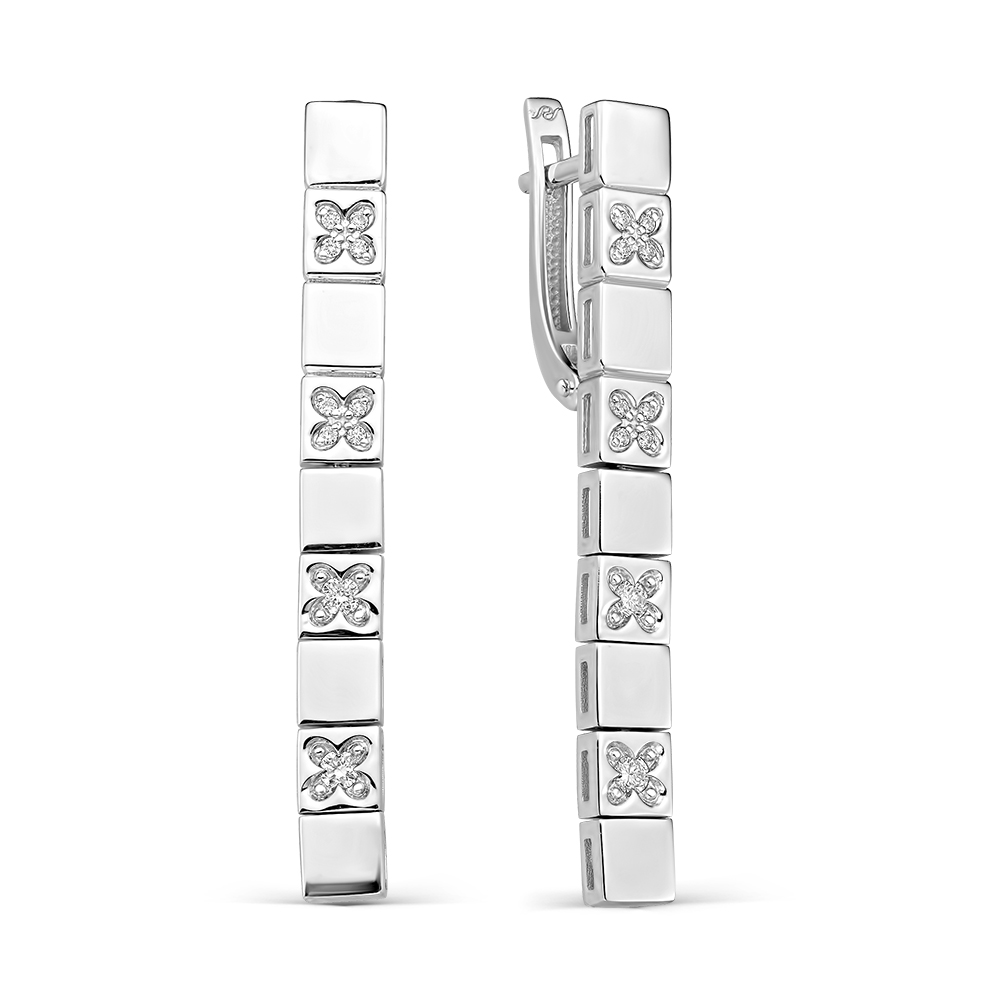 Серьги из золота с камнем Бриллиант фото, цены