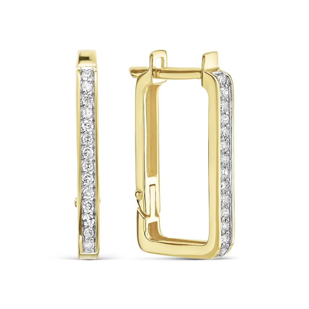 Серьги из золота с камнем Бриллиант фото, цены