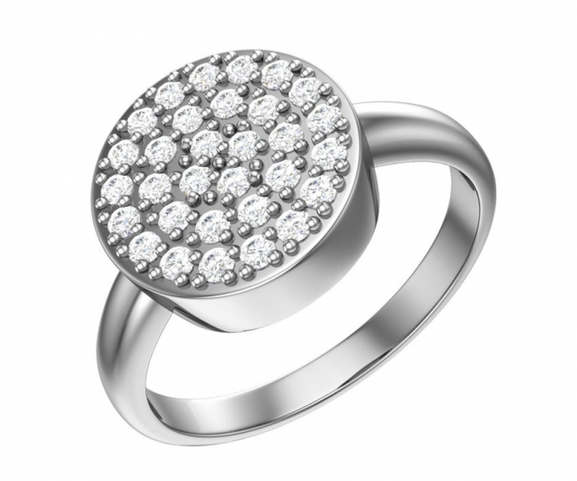 Кольцо из серебра с камнем Фианит фото, цены