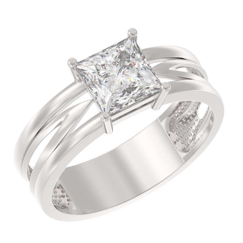 Кольцо из серебра с камнем Фианит фото, цены