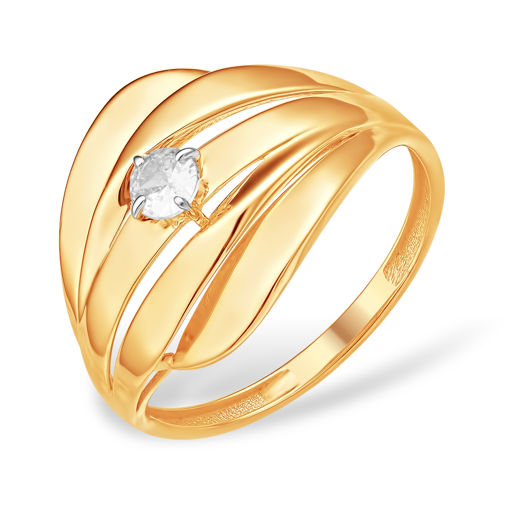 Кольцо из золота с камнем Фианит фото, цены