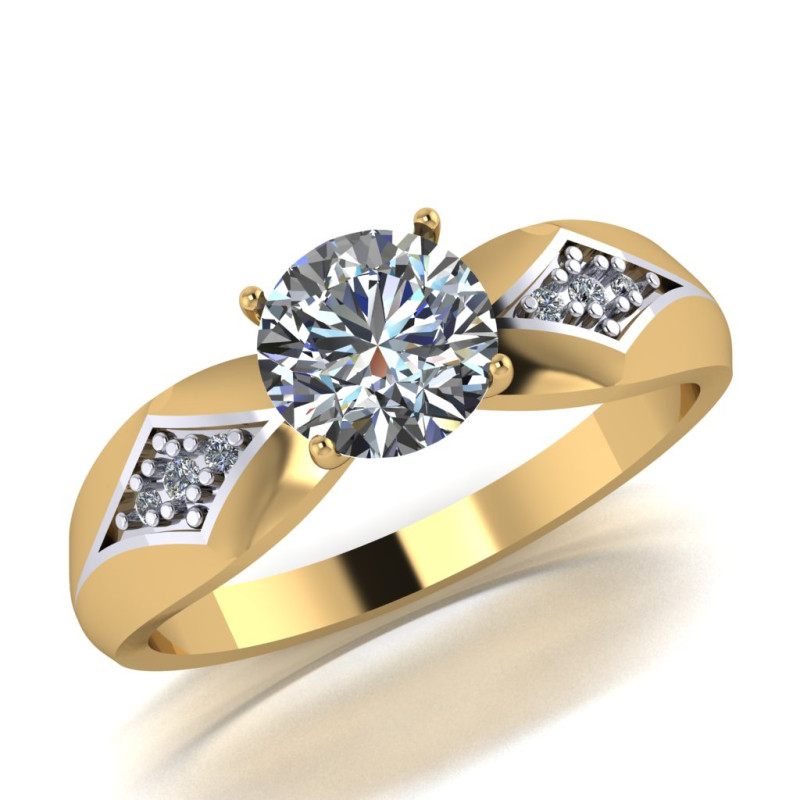 Кольцо из золота с камнем Фианит фото, цены