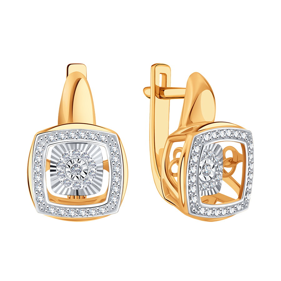 Серьги из золота с камнем Бриллиант,  фото, цены