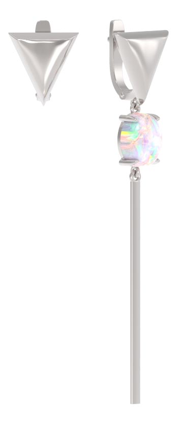 Серьги из серебра с камнем Опал иск. фото, цены