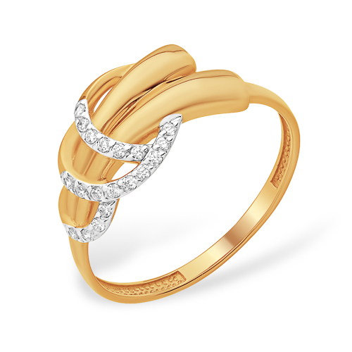 Кольцо из золота с камнем Фианит фото, цены