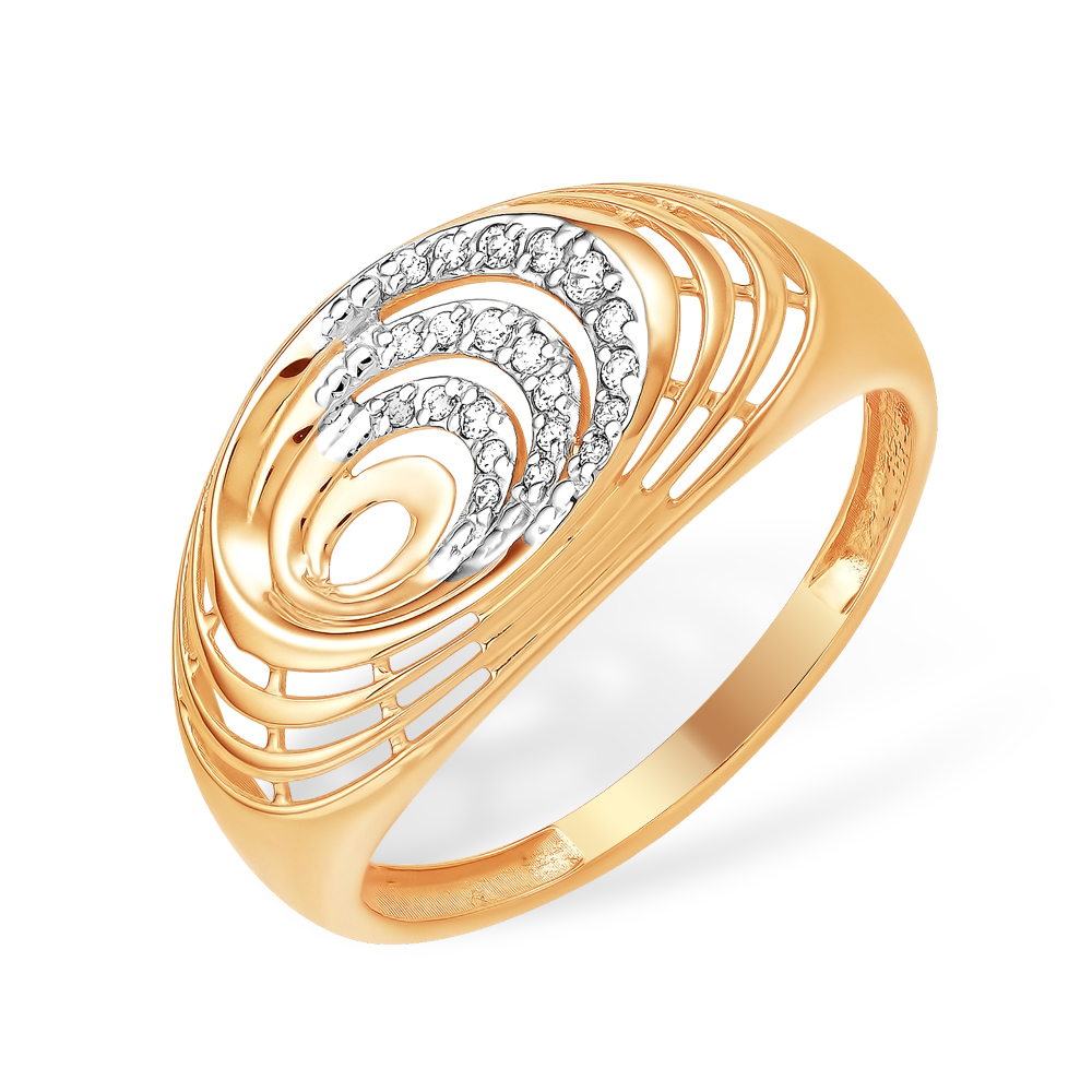 Кольцо из золота с камнем Фианит фото, цены