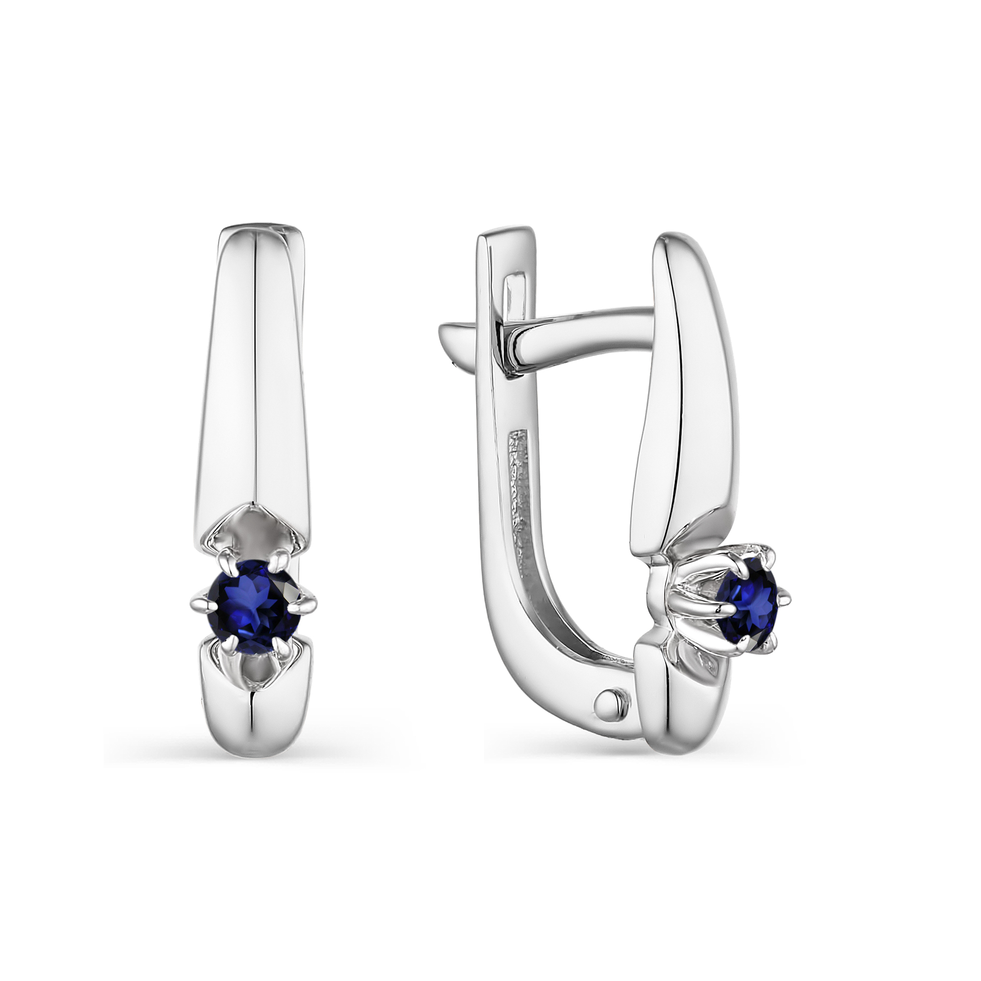 Серьги из золота с камнем Сапфир фото, цены