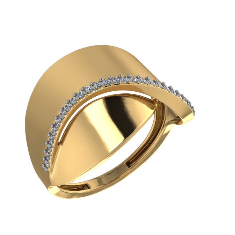 Кольцо из золота с камнем Фианит фото, цены