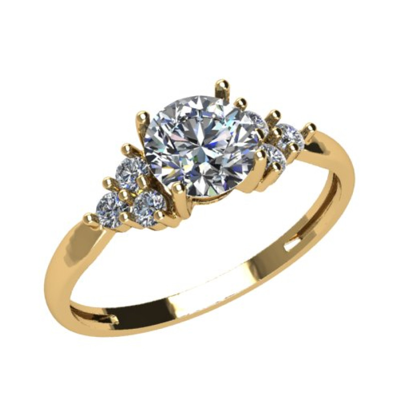 Кольцо из золота с камнем Фианит фото, цены