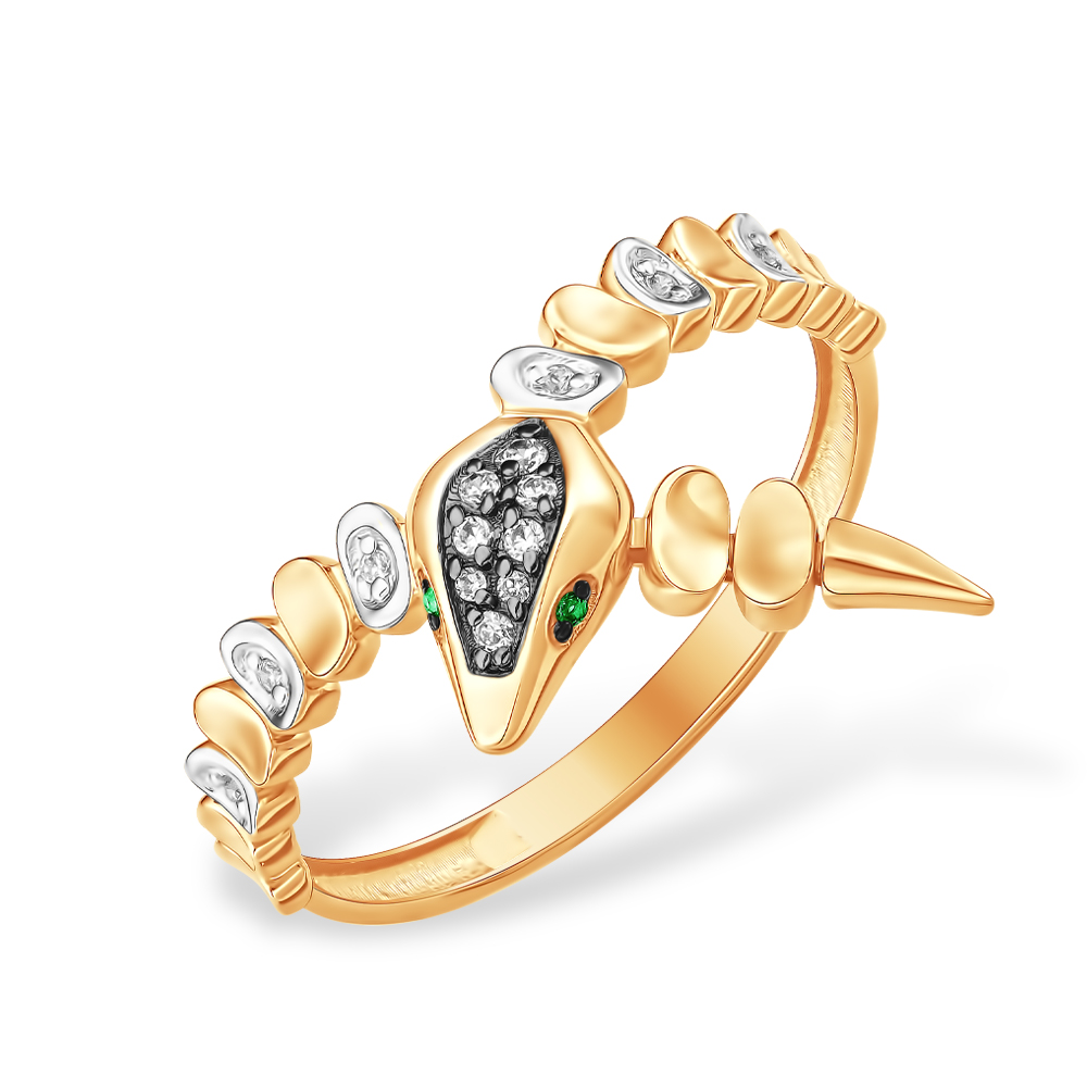 Кольцо из золота с камнем Фианит фото, цены