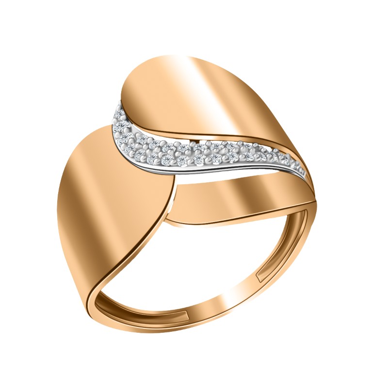 Кольцо из золота с камнем Фианит фото, цены