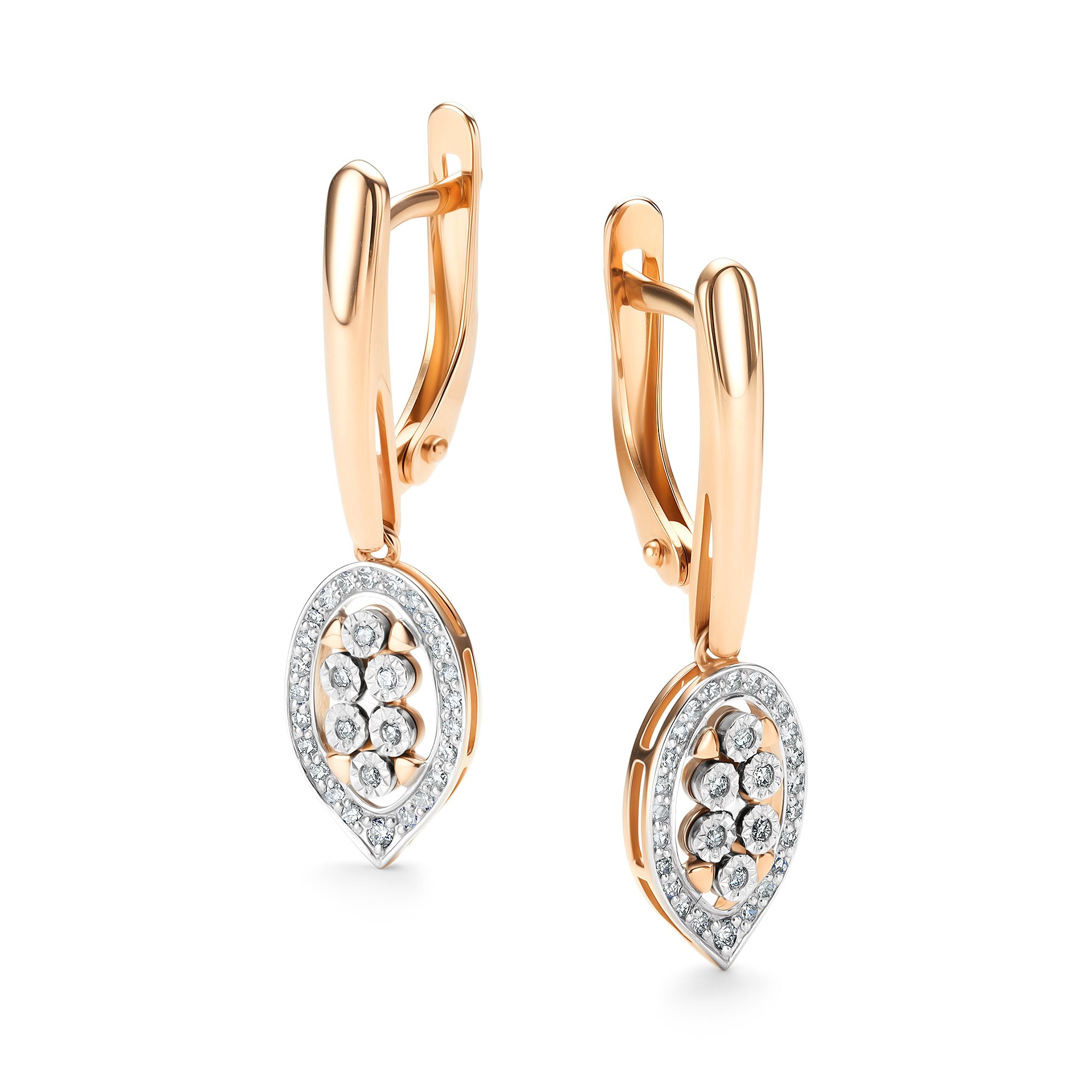 Серьги из золота с камнем Бриллиант фото, цены