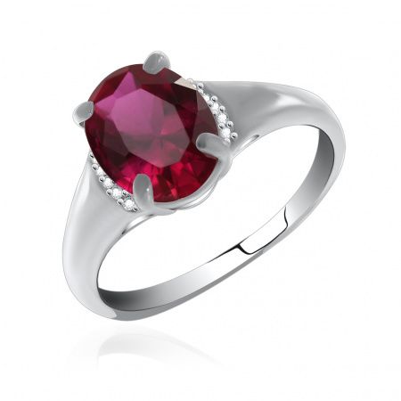 Кольцо из серебра с камнем Фианит, Корунд синт. фото, цены