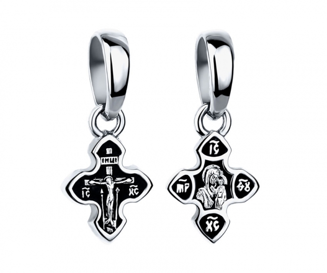 Крест из серебра с камнем вставками эмали фото, цены