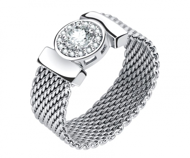 Кольцо из серебра с камнем Фианит фото, цены