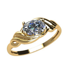 Кольцо из золота с камнем Фианит фото, цены