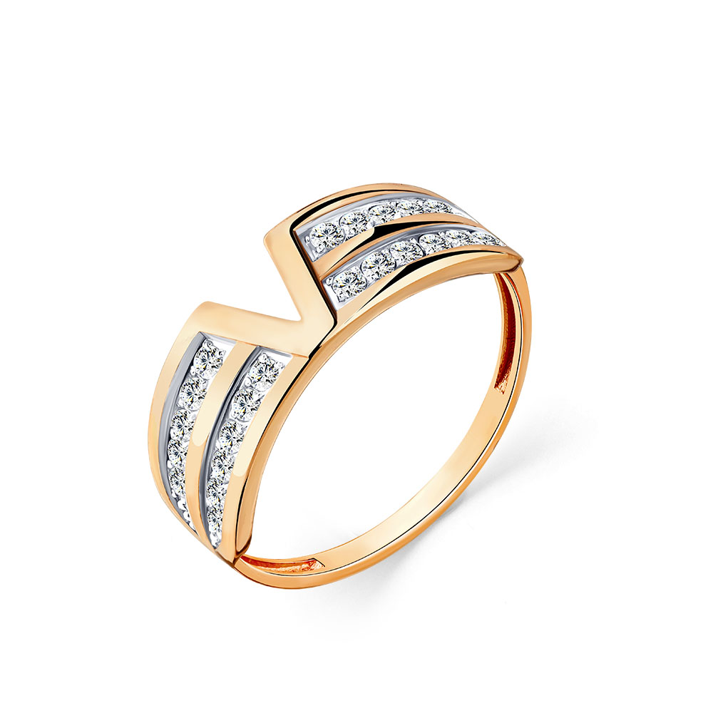 Кольцо из золота с камнем Фианит фото, цены