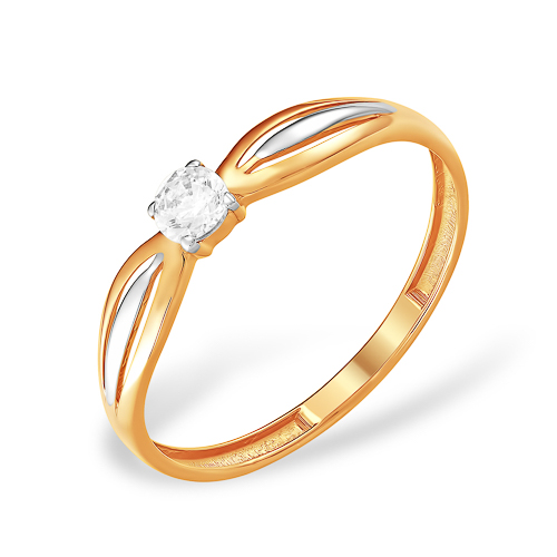 Кольцо из золота с камнем Фианит фото, цены