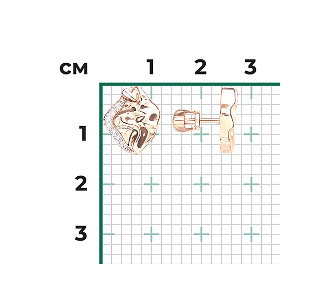 Пуссеты из золота с камнем Топаз фото, цены