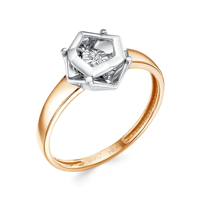 Кольцо из золота с камнем Бриллиант фото, цены