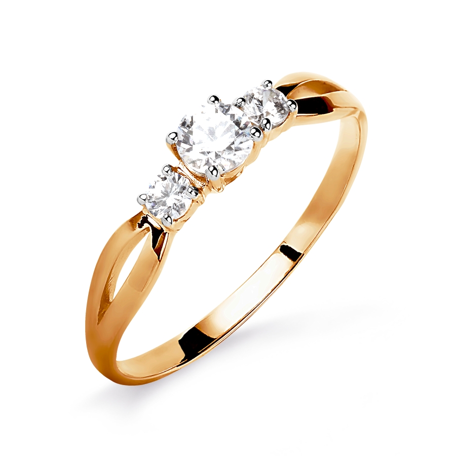 Кольцо из золота с камнем Кристалл "Сваровски" фото, цены