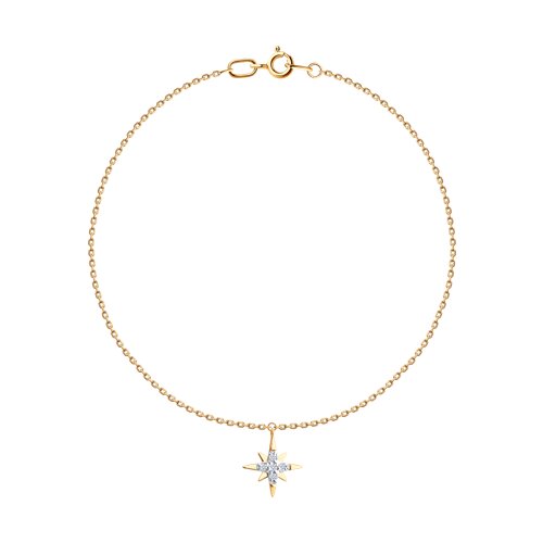 Браслет из золота с камнем Фианит фото, цены