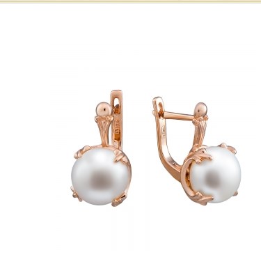 Серьги из золота с камнем Жемчуг фото, цены