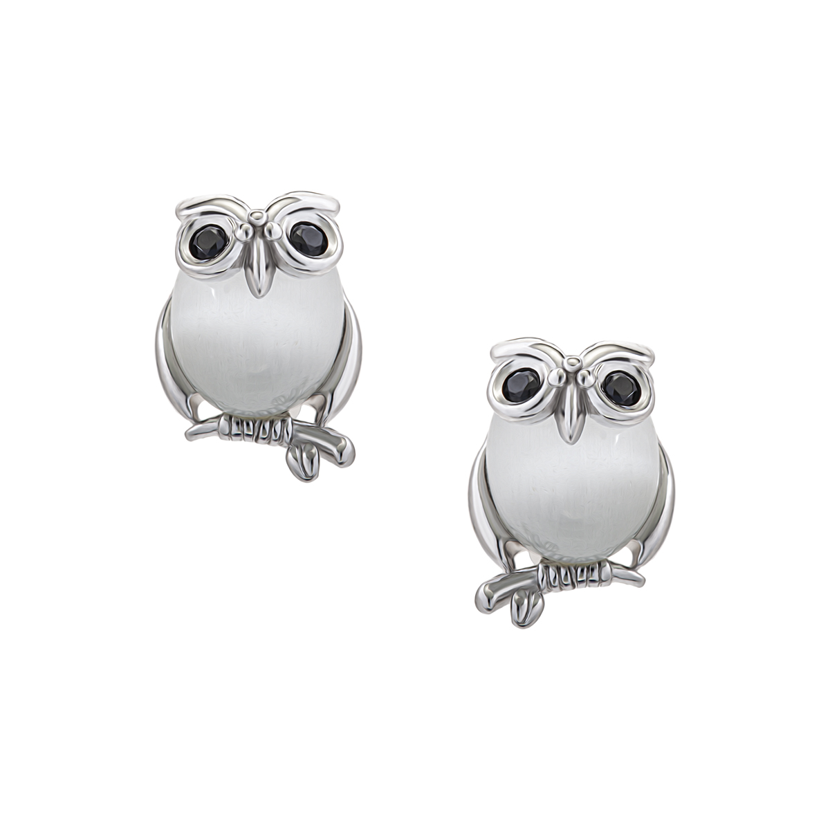 Пуссеты из серебра с камнем Кварц, Циркон фото, цены