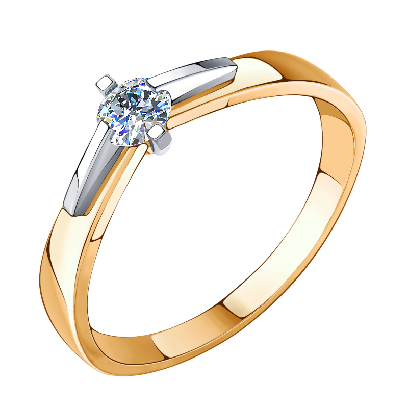 Кольцо из золота с камнем Фианит фото, цены