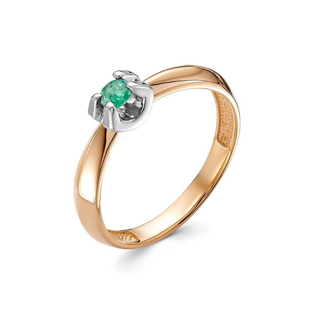 Кольцо из золота с камнем Изумруд фото, цены